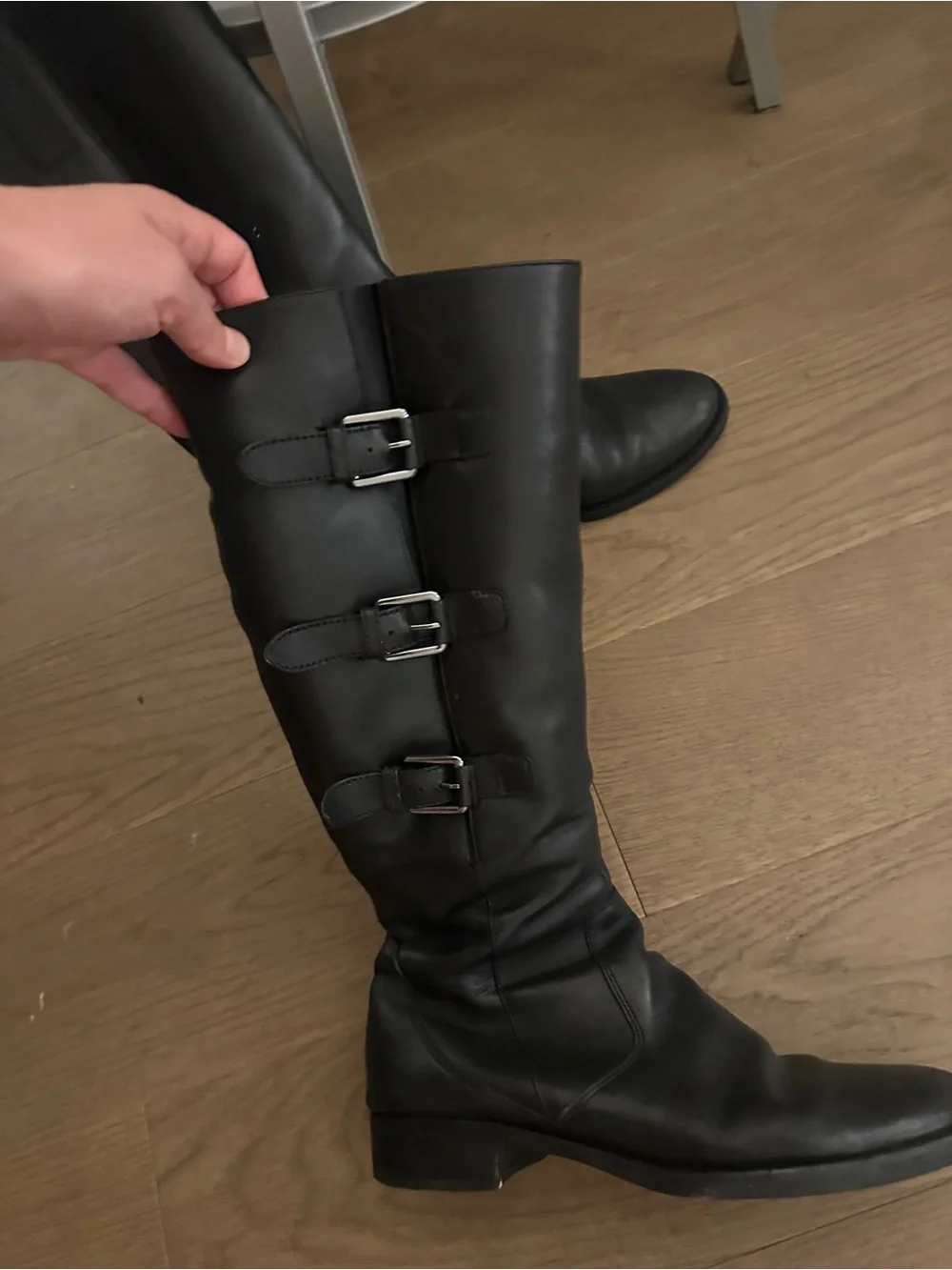 Women’s Black Over-the-Knee Leather Boots